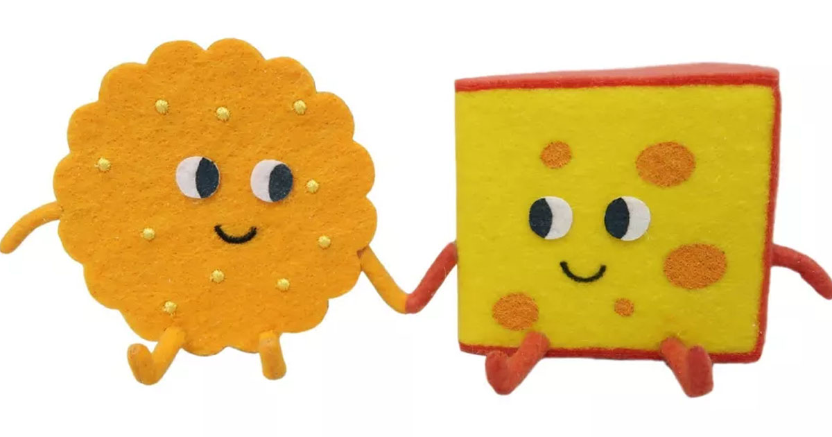 felt cheese and cracker duo