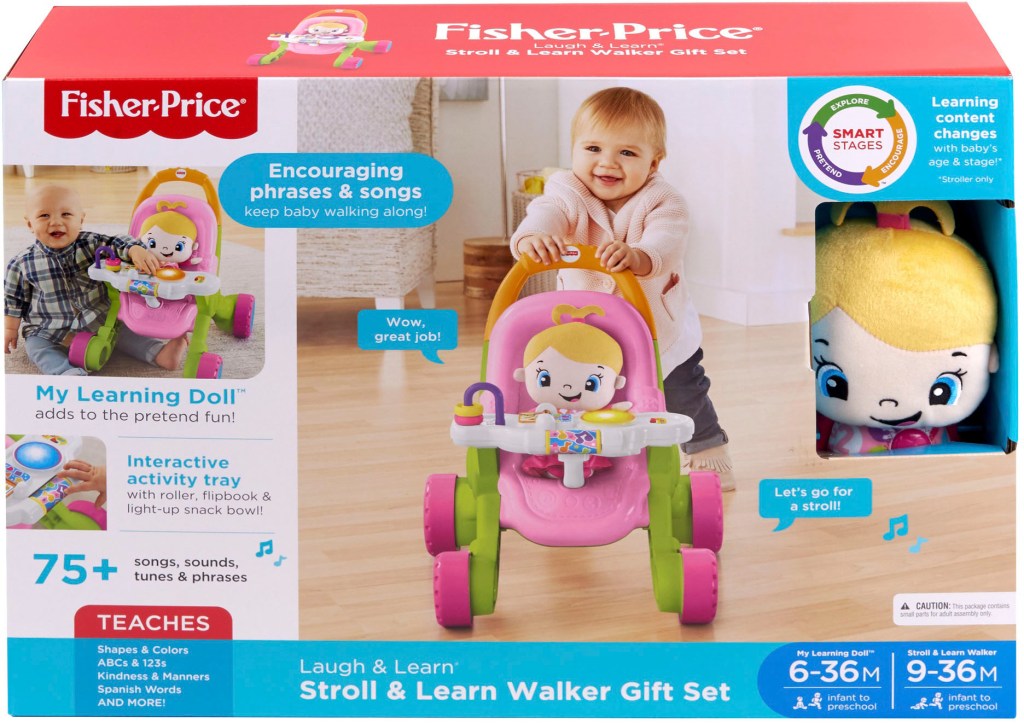 stock image of fisher price walker stroller packaging