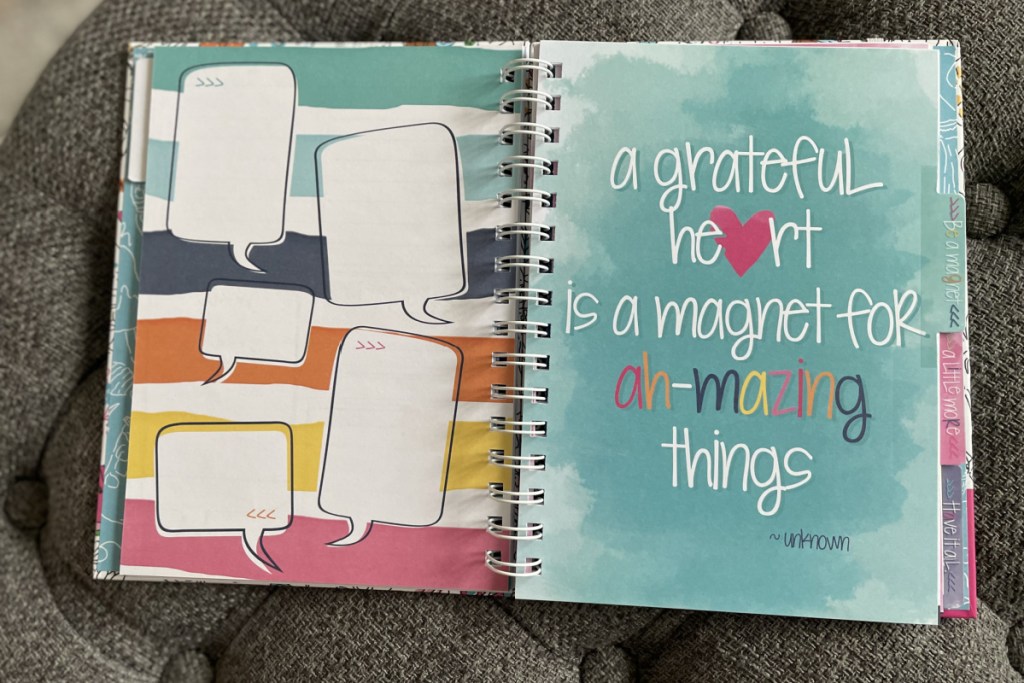 gratitude journal open