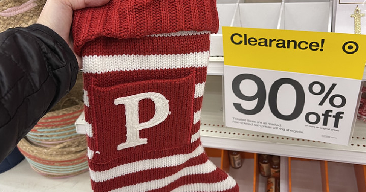 holiday stocking with letter p for target clearance
