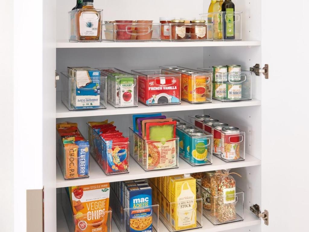 idesign linus kitchin bin starter kit with food in pantry