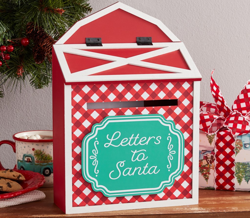 barn-looking mailbox for santa