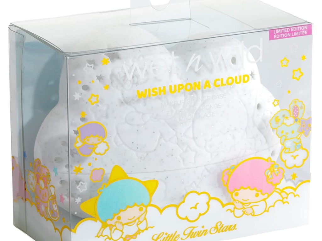 clear package container white sponge case shaped like a cloud