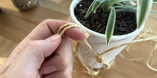 Here’s How to Make A Macrame Plant Hanger In 5 Minutes For Under $1