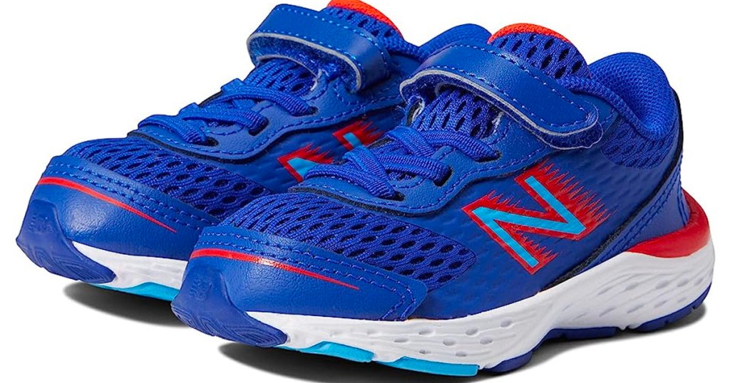 new balance red and blue shoes stock image