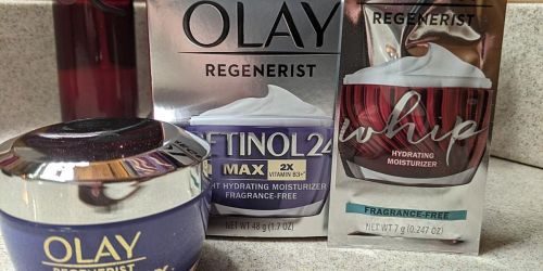 Olay Regenerist Retinol Night Moisturizer + Trial-Size Whip Face Moisturizer Just $12.38 on Amazon