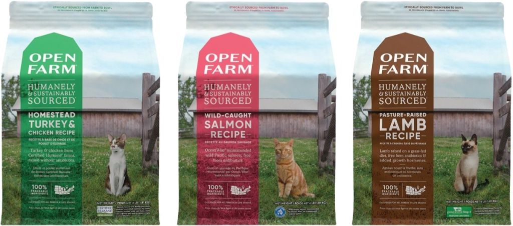 3 bags of Open Farm dry cat food