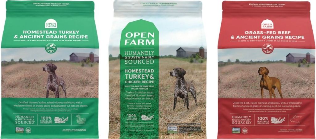 3 bags of Open Farm dry dog food
