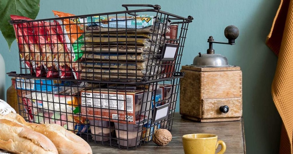 2 Stackable Wire Baskets Just $18.35 on Amazon (Regularly $40)