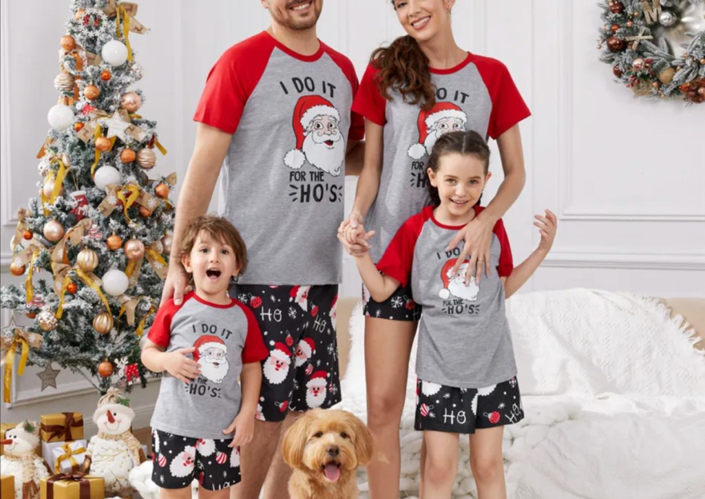 family in shorts and tees