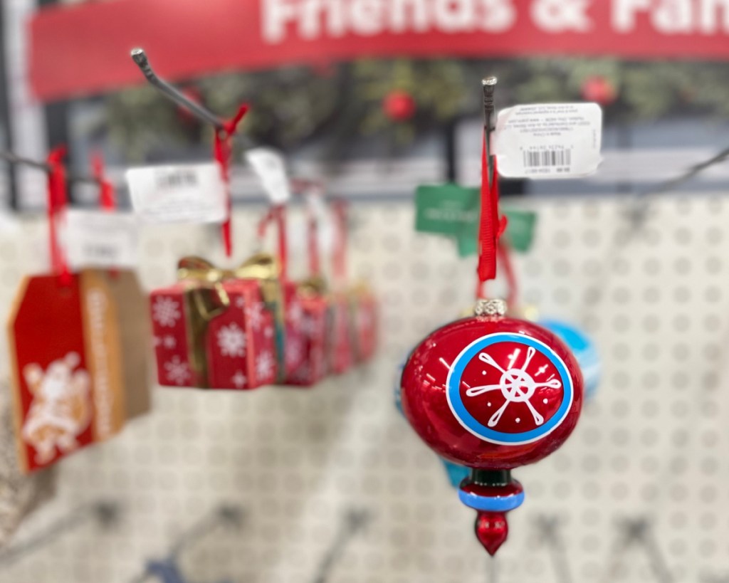 christmas ornaments in store at joanns