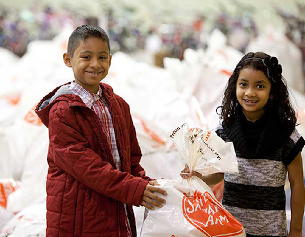 kids with salvation army toys