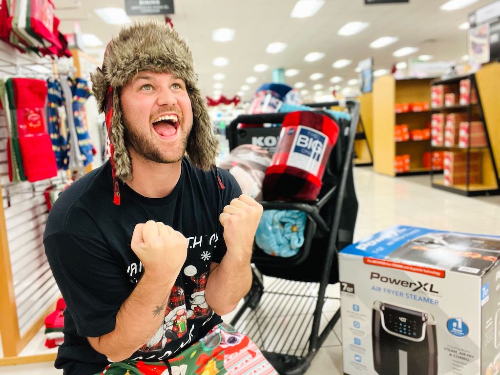 Man excited about shopping 