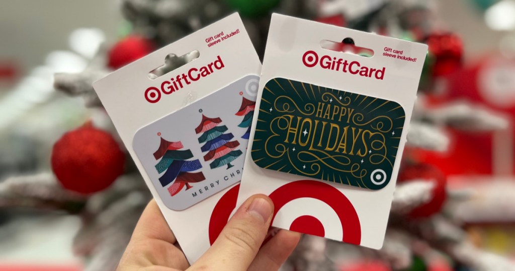 target gift cards in hand in store