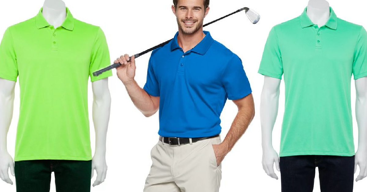 stock images of men wearing polo shirts and one holding a golf club