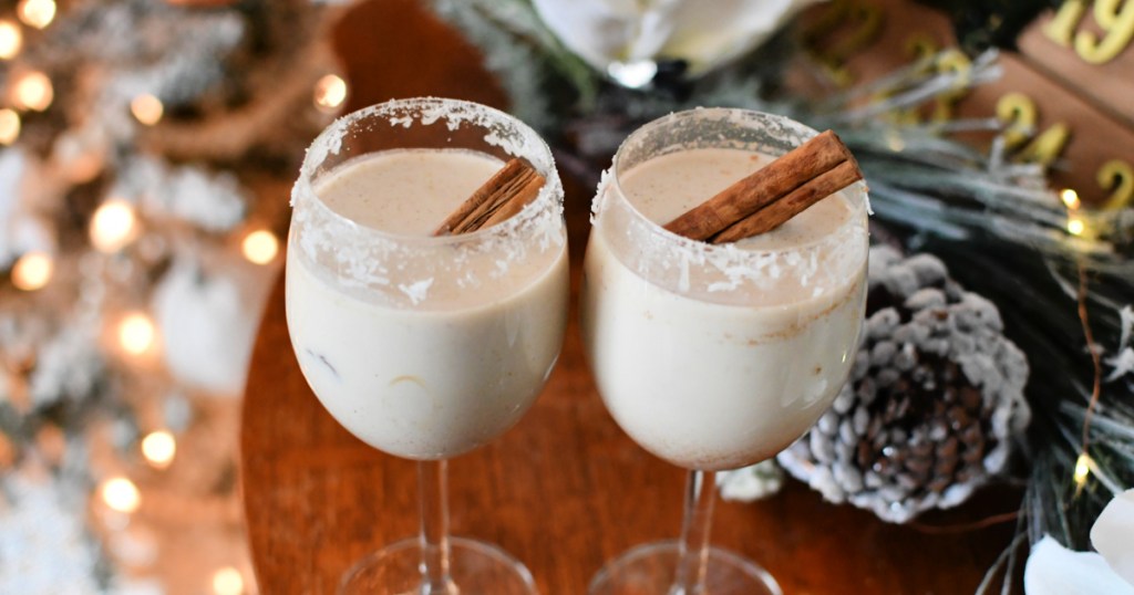 two glasses of puerto rican coquito