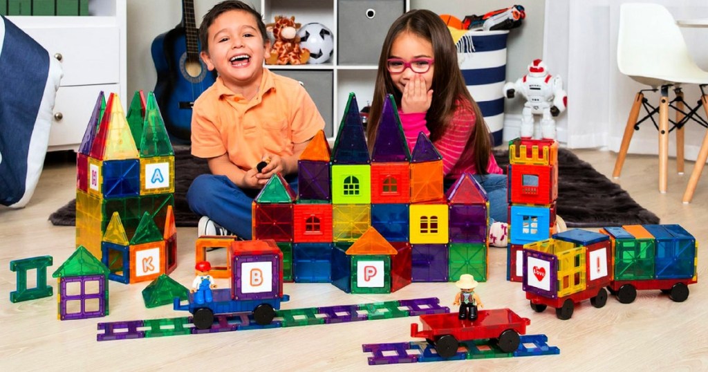 110-Piece Kids Magnetic Tiles Building Block Set