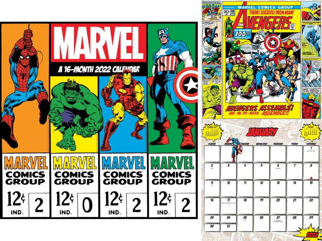 mini Marvel Comics calendar
