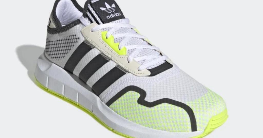 adidas men's swift run x shoes with green accent