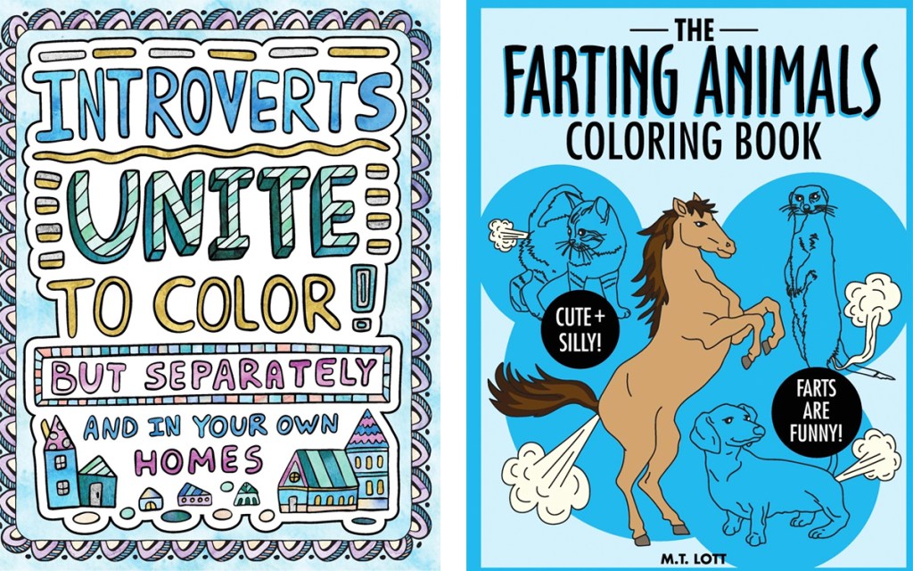 two adult coloring books
