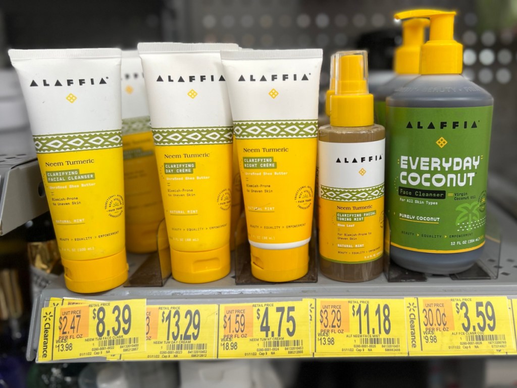 skincare products on store shelf