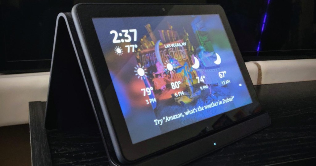 Amazon FIre Tablet with a case on it