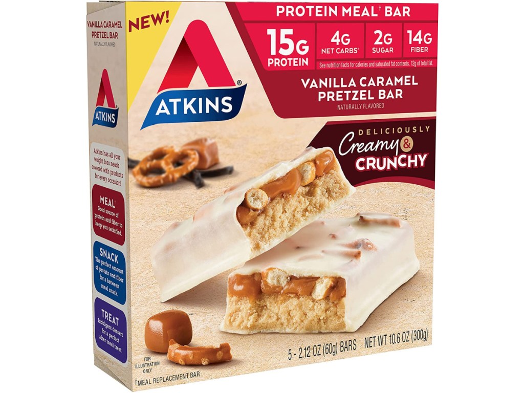 Atkins Vanilla Caramel Pretzel Protein Meal Bar