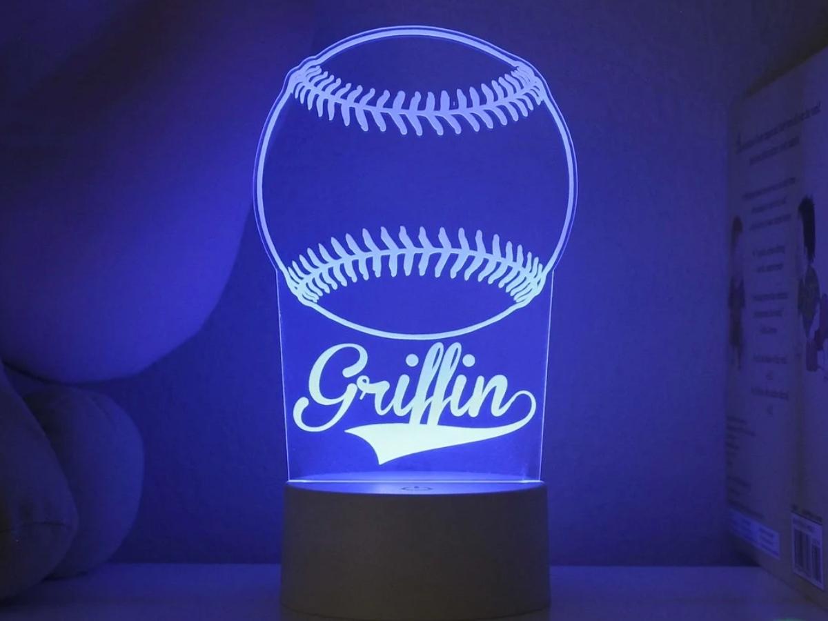 baseball personalized night light