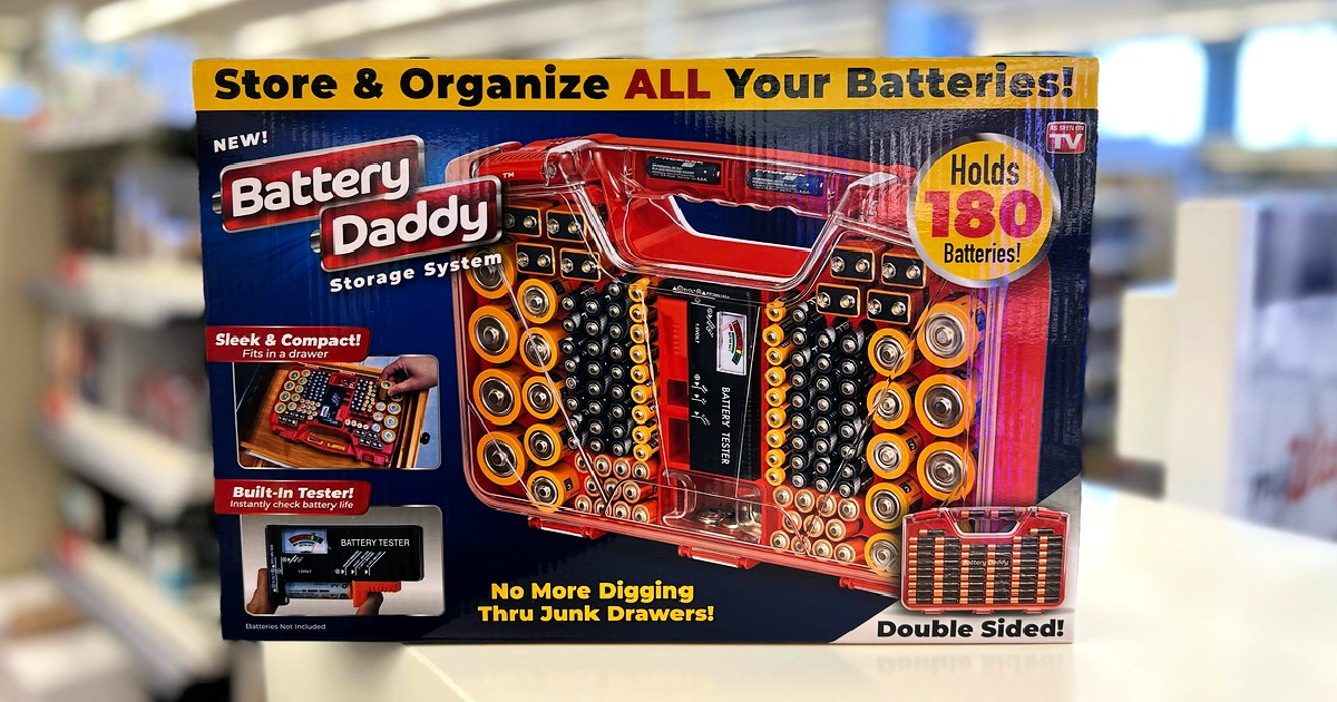 Ontel Battery Daddy Organizer and Storage Case w/ Tester