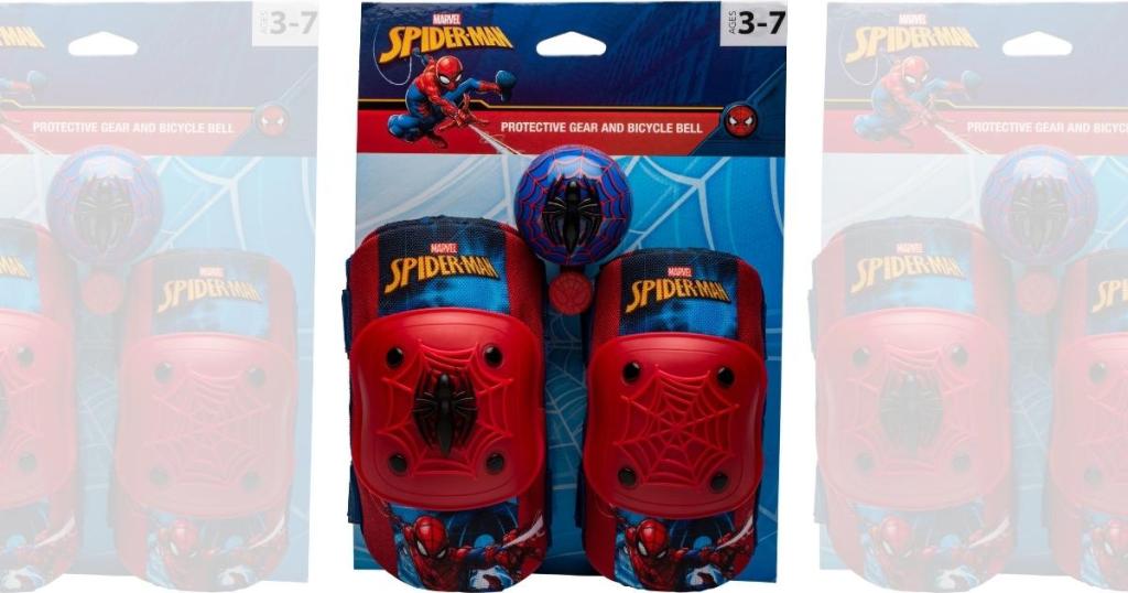 Bell Spider-Man Elbow & Knee Pad Set w/ Bonus Bike Bell