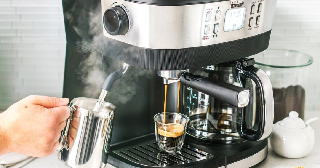 Bella Pro Series - Combo 19-Bar Espresso and 10-Cup Drip Coffee Maker - Stainless Steel-2