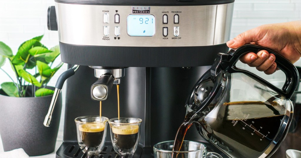 Bella Pro Series - Combo 19-Bar Espresso and 10-Cup Drip Coffee Maker - Stainless Steel-3