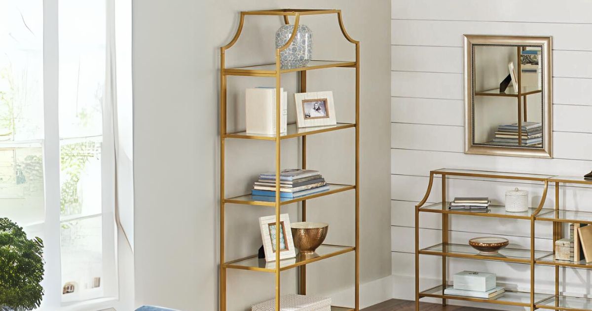 This Beautiful Gold Better Homes & Gardens Bookcase is ONLY $124 Shipped on Walmart.com