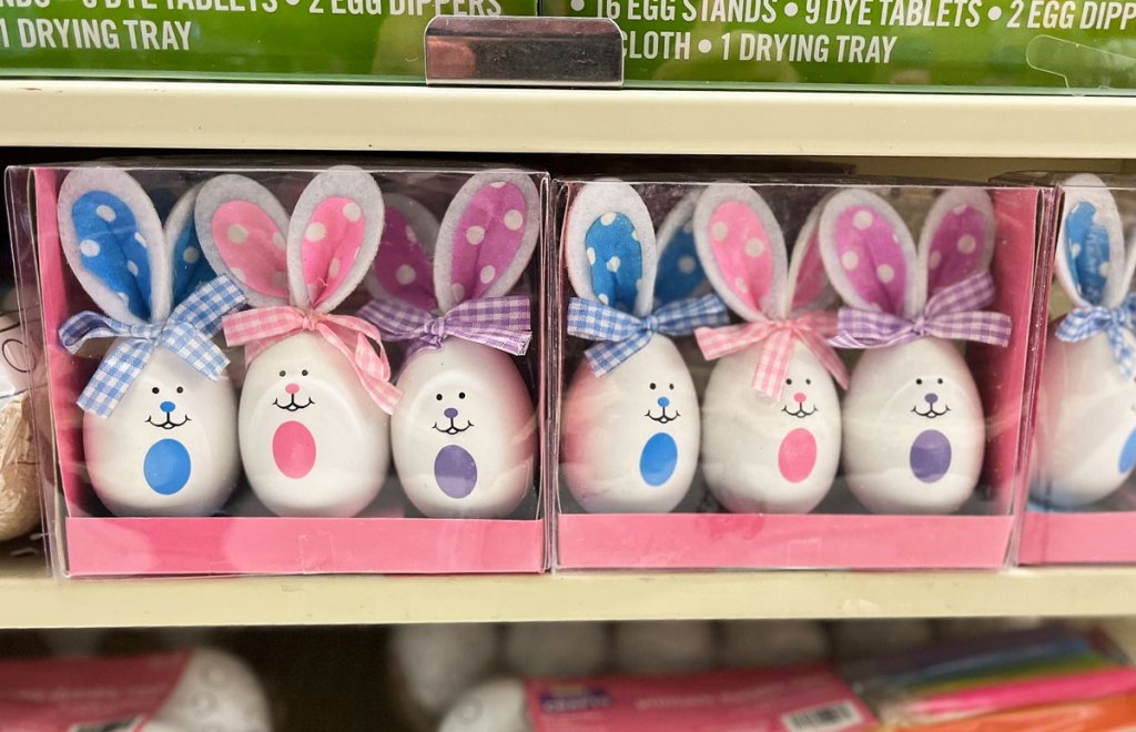 bunny eggs on store shelf