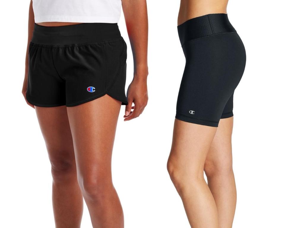 champion women's sport shorts and tight shorts