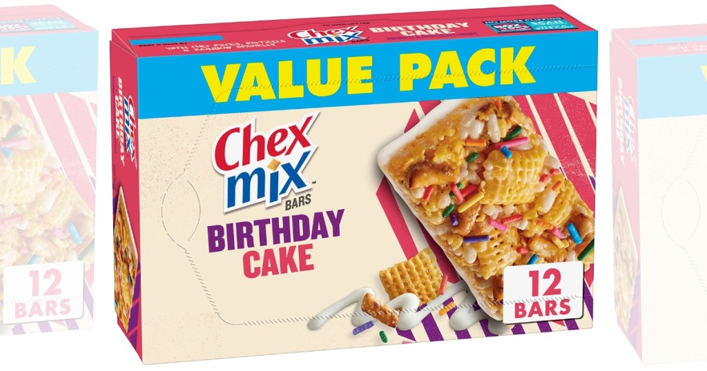 Chex Mix Snack Bars - Birthday Cake