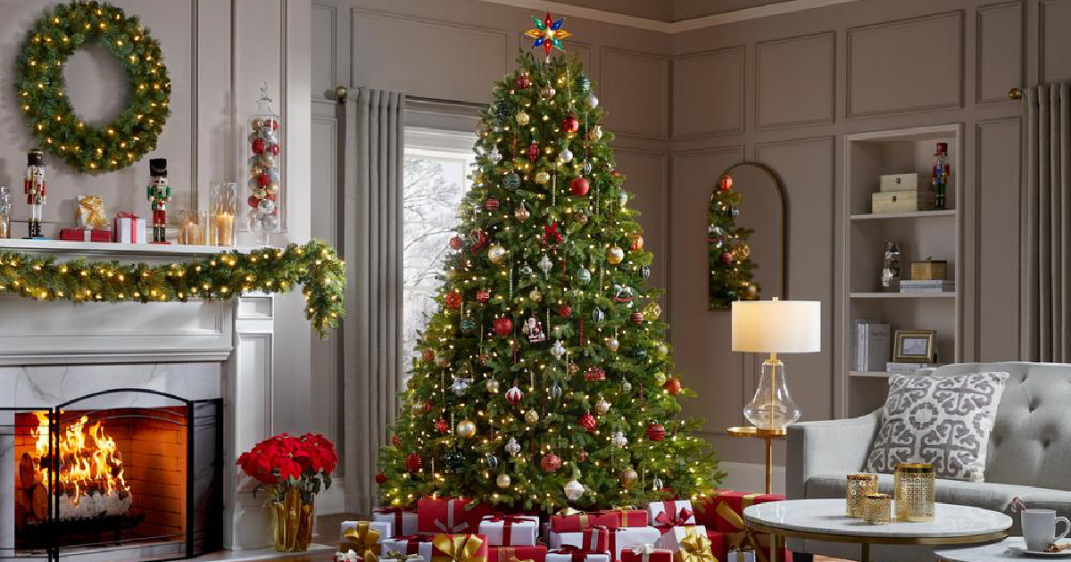 7.5' Artificial Fraser Christmas Tree w/ Color-Changing Lights Only $99 ...