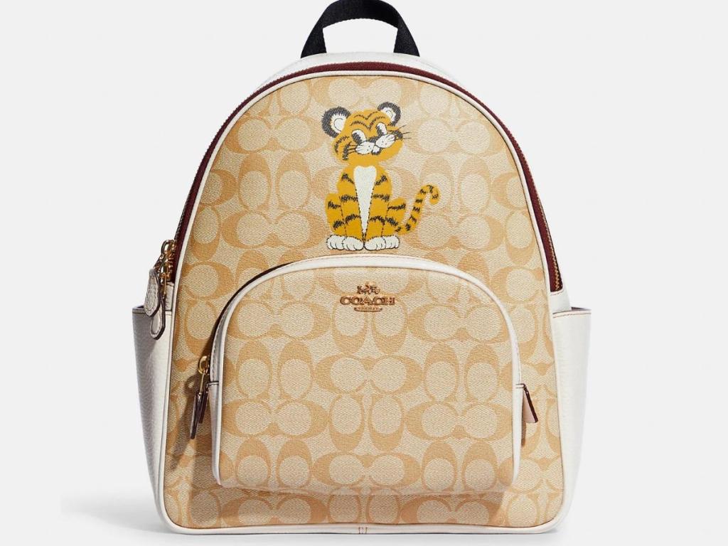 coach court backpack with tiger