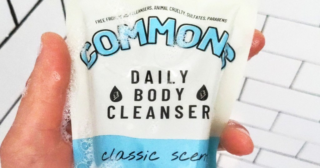 holding pouch of Commons Daily Body Cleanser