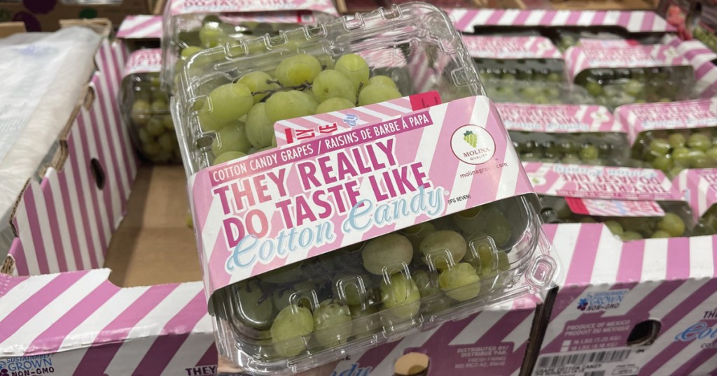 large package of cotton candy grapes in store