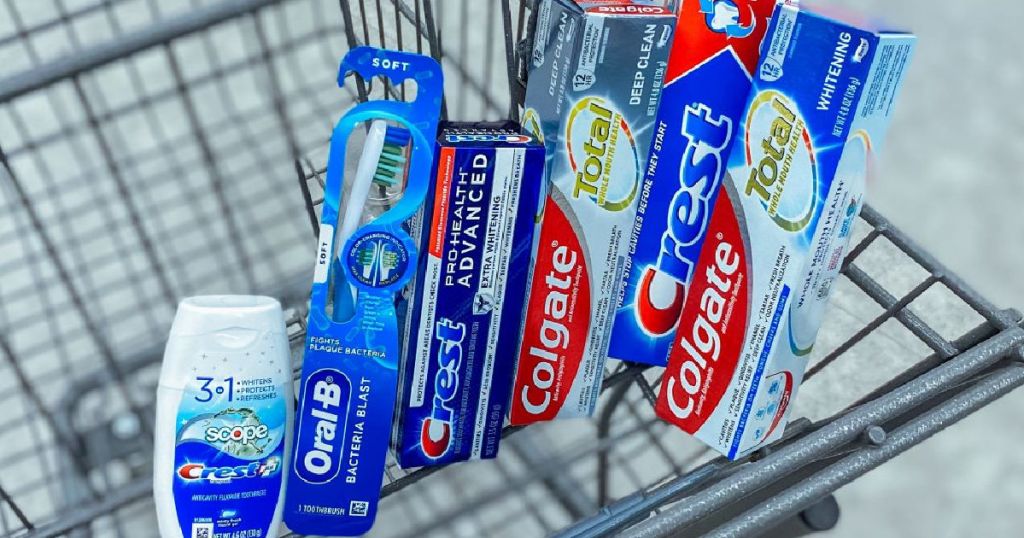 oral care products in cart 