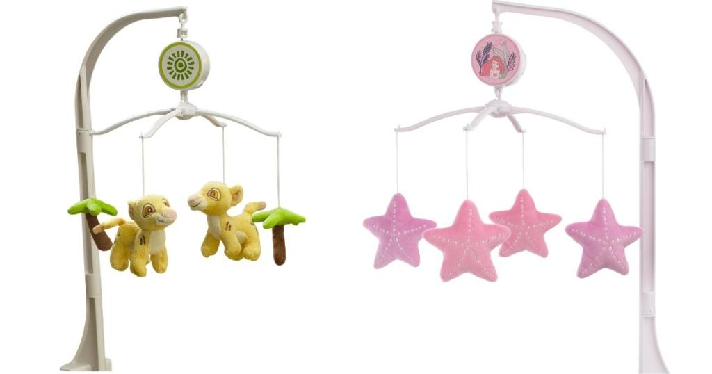 disney's the lion king and the little mermaid crib mobiles