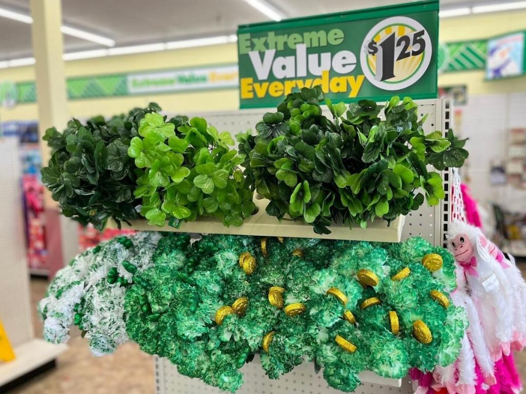 dollar tree st patrick's day florals in store