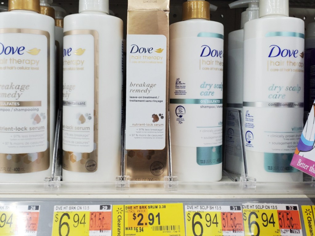 hair care products on store shelf