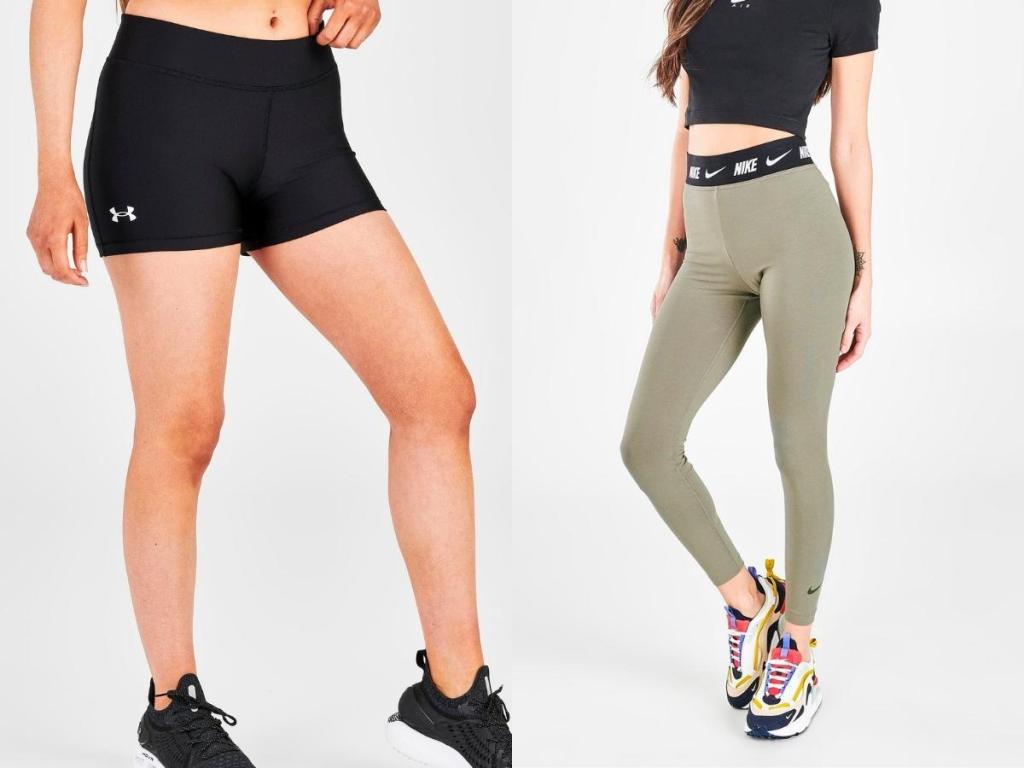 women's under armour shorts and nike leggings