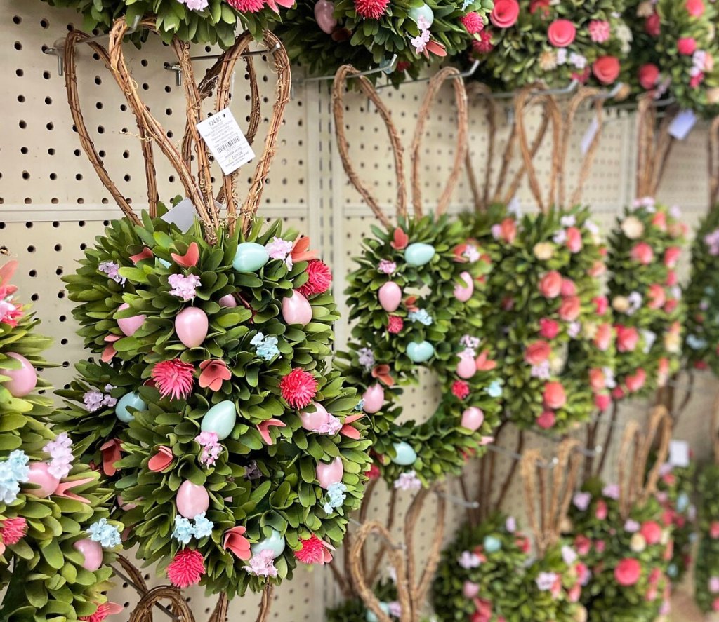 floral bunny shaped wreaths