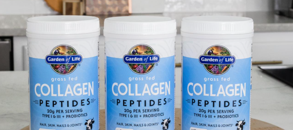 three bottles of Garden of Life Collagen Peptides