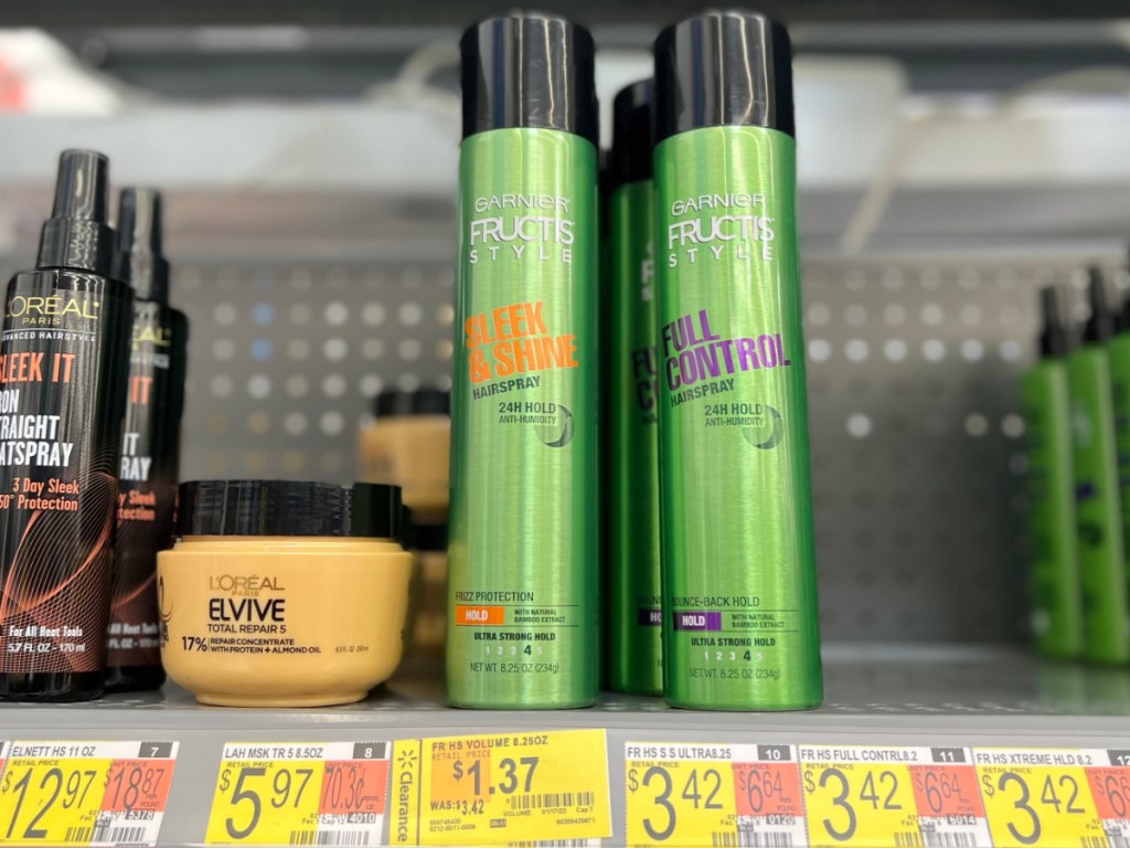 hairspray on store shelf