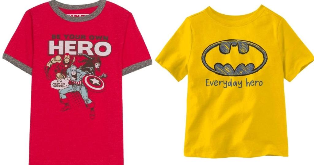 marvel and batman boys hero t-shirts