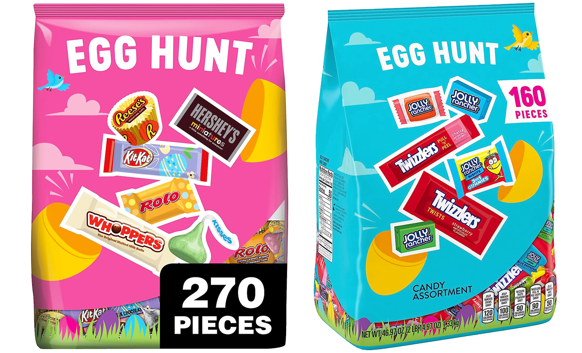 two bags of hershey's easter candy